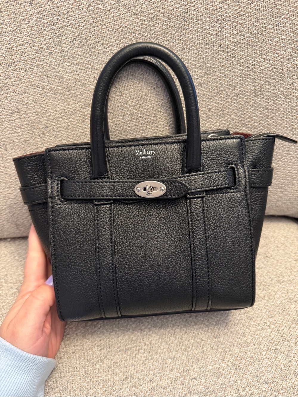 Mulberry Black Micro Bayswater Tote Leather Satchel